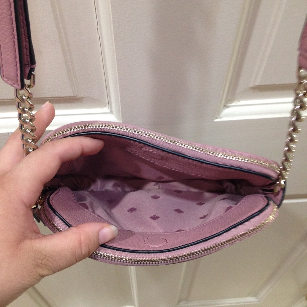 Kate Spade Mauve Pink Floral Crossbody Purse Bag - Picture 5 of 16
